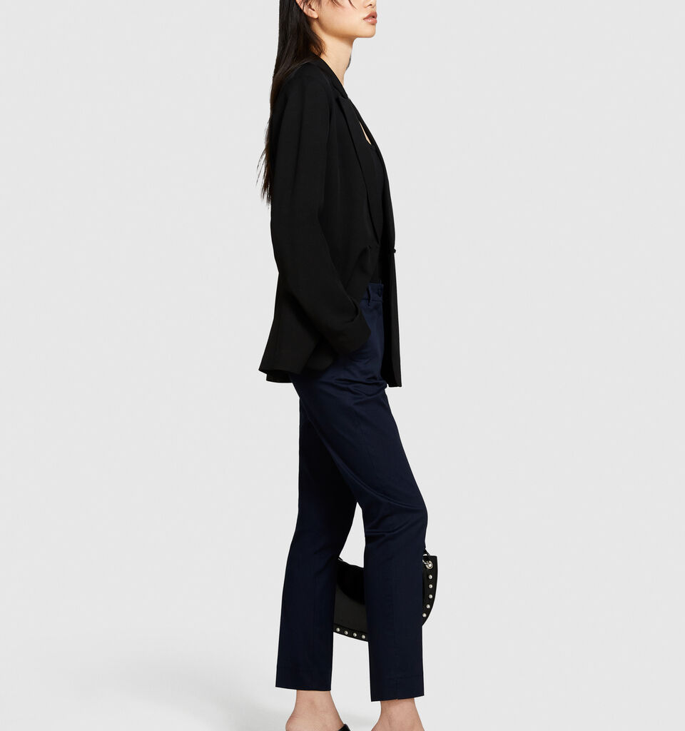 Regular fit chinos - women's chino trousers - Dark Blue | Sisley image number 2